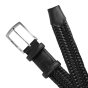 Police Men's Elastic Woven Belt in Genuine Leather, Comfortable and Can Be Shortened, 3.5 cm High — logo detail