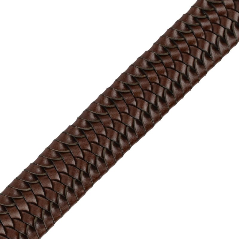Police Ceinture Tressée Élastique en Cuir Véritable pour Homme, Confortable et Raccourcissable, Hauteur 3,5 cm — vue 16