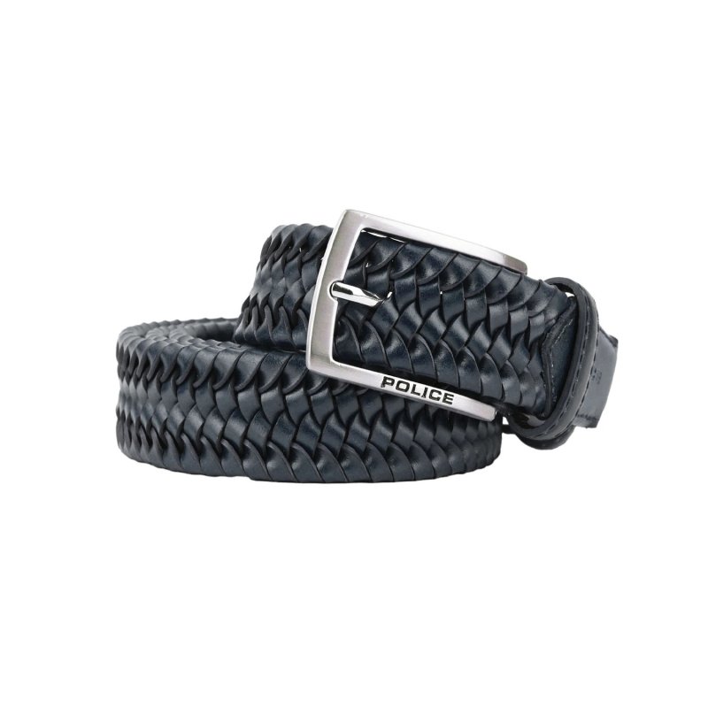 Police Men's Elastic Woven Belt in Genuine Leather, Comfortable and Can Be Shortened, 3.5 cm High — view 25