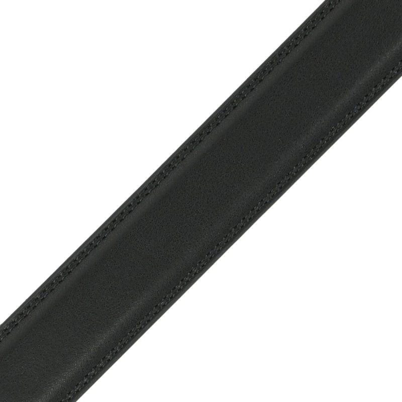 Police Men's Belt in Genuine Leather With Automatic Ratchet Buckle, No Holes, Can Be Shortened, 3.2 cm High — back view