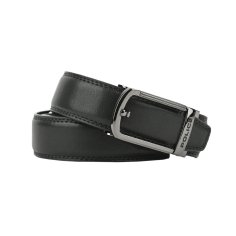 Police Ceinture Homme en Cuir Véritable Avec Boucle Automatique, Raccourcissable, Hauteur 3,2 cm 2