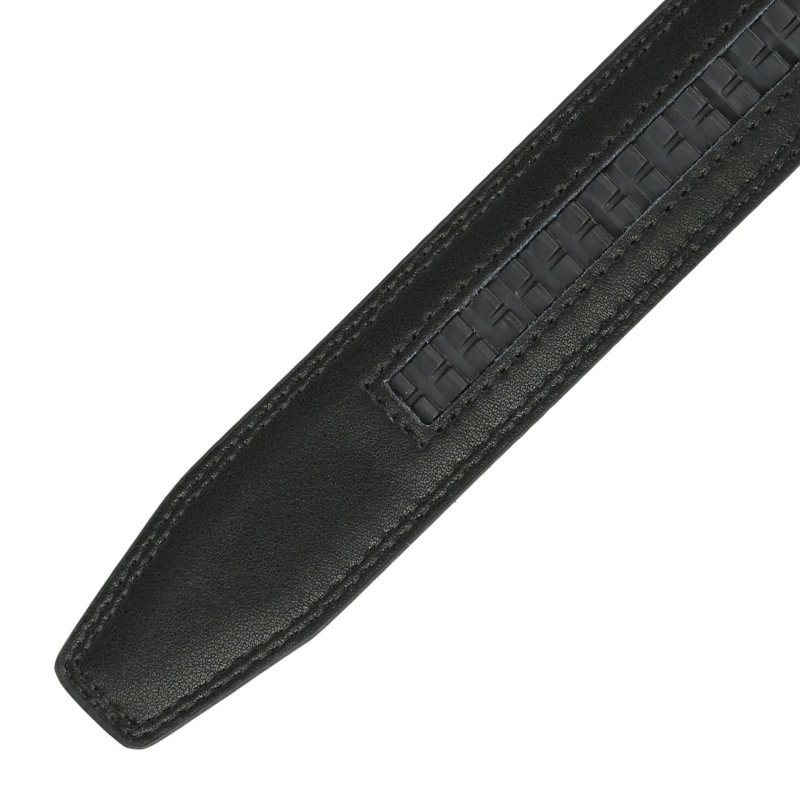 Police Men's Belt in Genuine Leather with Automatic Buckle, Shortenable, 3.2 cm High — logo detail
