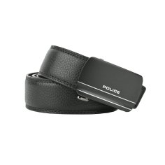 Police Ceinture Homme en Cuir Véritable Avec Boucle Automatique à Cliquet, Sans Trous, Raccourcissable, Hauteur 3,5 cm 2