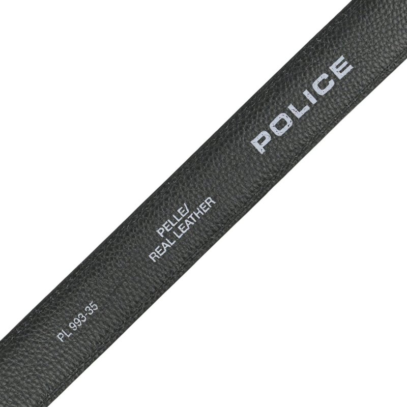 Police Cinturón Hombre en Piel Auténtica Con Hebilla Automática de Trinquete, Sin Agujeros, Acortable, Alto … — vista trasera