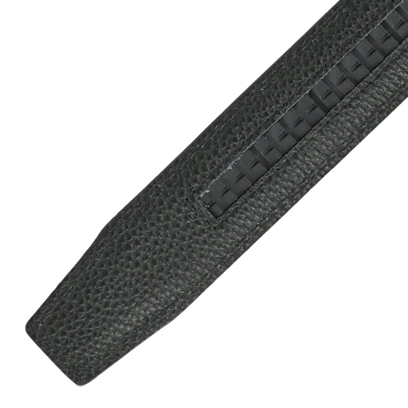 Police Cinturón Hombre en Piel Auténtica Con Hebilla Automática de Trinquete, Sin Agujeros, Acortable, Alto 3,5 cm — detalle