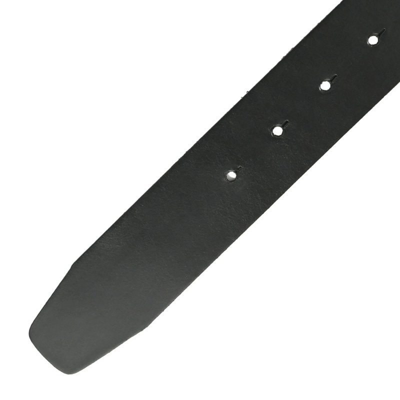 Police Men's Belt in Genuine Leather with Anchor Buckle, Shortenable, 4 cm High — logo detail