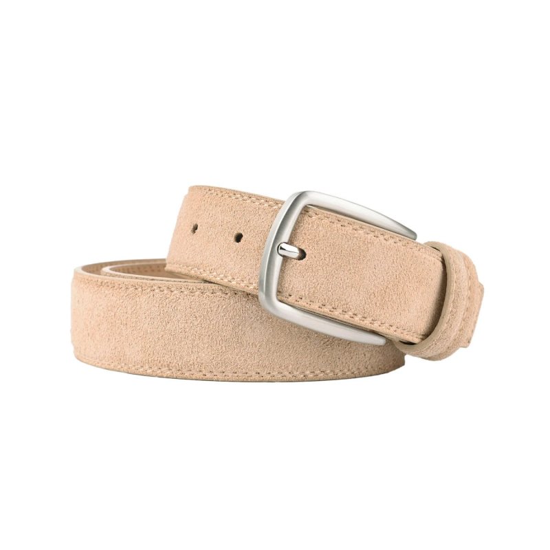 Police Suede Belt for Men and Women, Genuine Leather, Shortenable, 3.5 cm High — front view