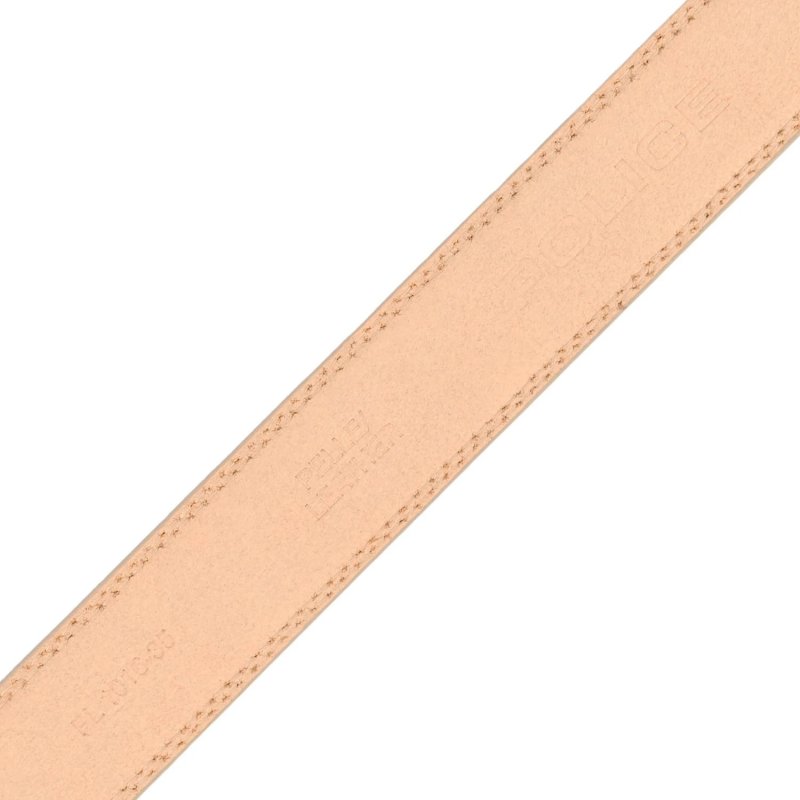 Police Cinturón Ante Hombre y Mujer, Piel Auténtica, Acortable, Alto 3,5 cm — detalle del logotipo