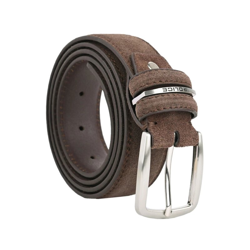 Police Ceinture Daim Homme et Femme, Cuir Véritable, Raccourcissable, Hauteur 3,5 cm — vue 13