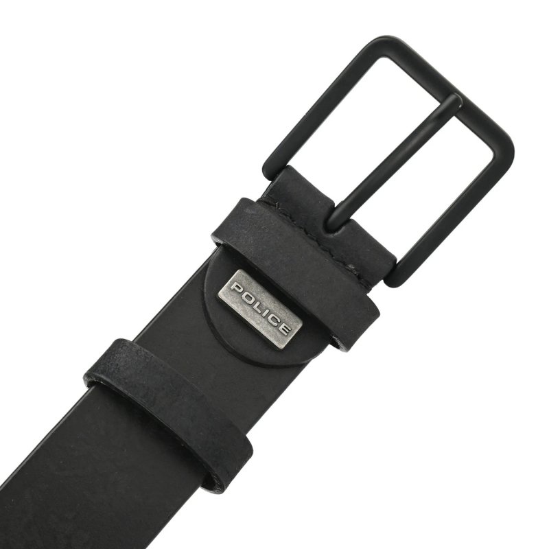 Police Men's Belt In Genuine Leather, 3.5 cm High, Shortenable, Classic, Nickel Free — view 12