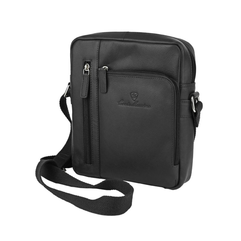 Conte Massimo Men's Crossbody Bag in Genuine Leather with Adjustable Shoulder Strap, Medium 418 — view 9