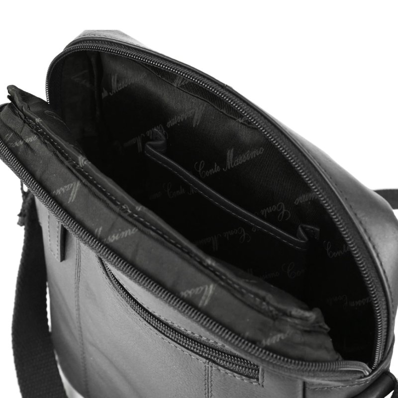 Conte Massimo Men's Crossbody Bag in Genuine Leather with Adjustable Shoulder Strap, Medium 418 — view 10