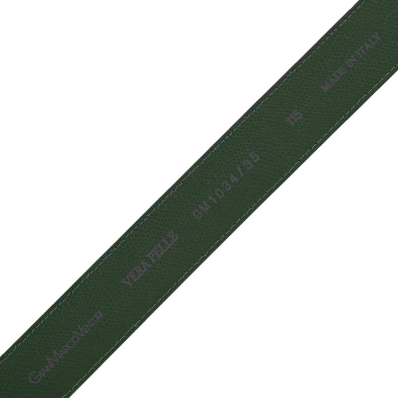 GIANMARCO VENTURI Genuine Leather Belt, Unisex for Men and Women, Made in Italy, Shortenable, 3.5 cm, With Box — logo detail
