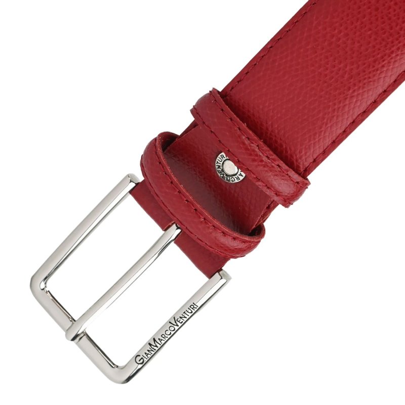 GIANMARCO VENTURI Genuine Leather Belt, Unisex for Men and Women, Made in Italy, Shortenable, 3.5 cm, With Box — view 9