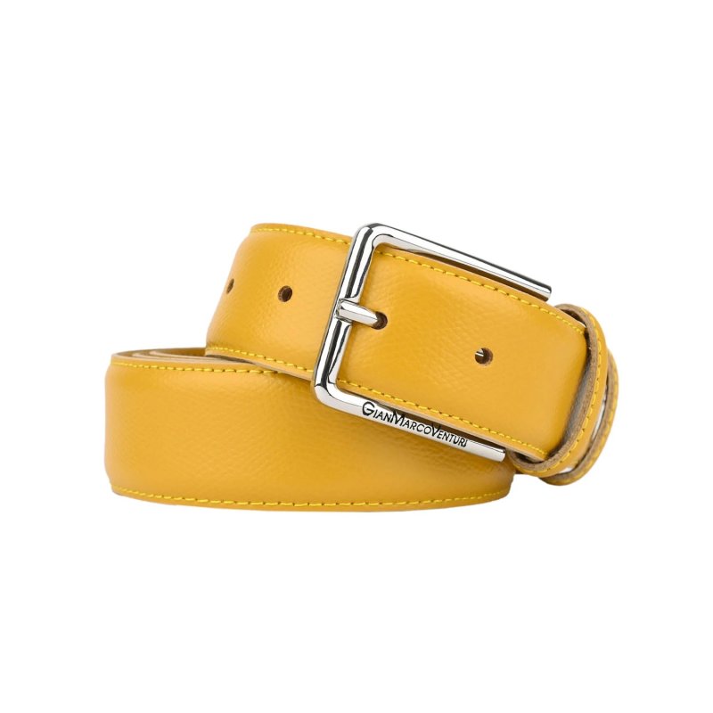 GIANMARCO VENTURI Genuine Leather Belt, Unisex for Men and Women, Made in Italy, Shortenable, 3.5 cm, With Box — view 20