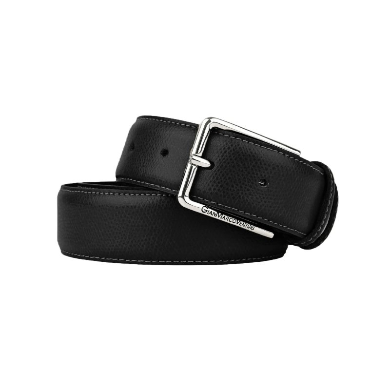 GIANMARCO VENTURI Cinturón en Piel Auténtica, Unisex para Hombre y Mujer, Made In Italy, Acortable, 3,5 cm, Con C… — vista 26