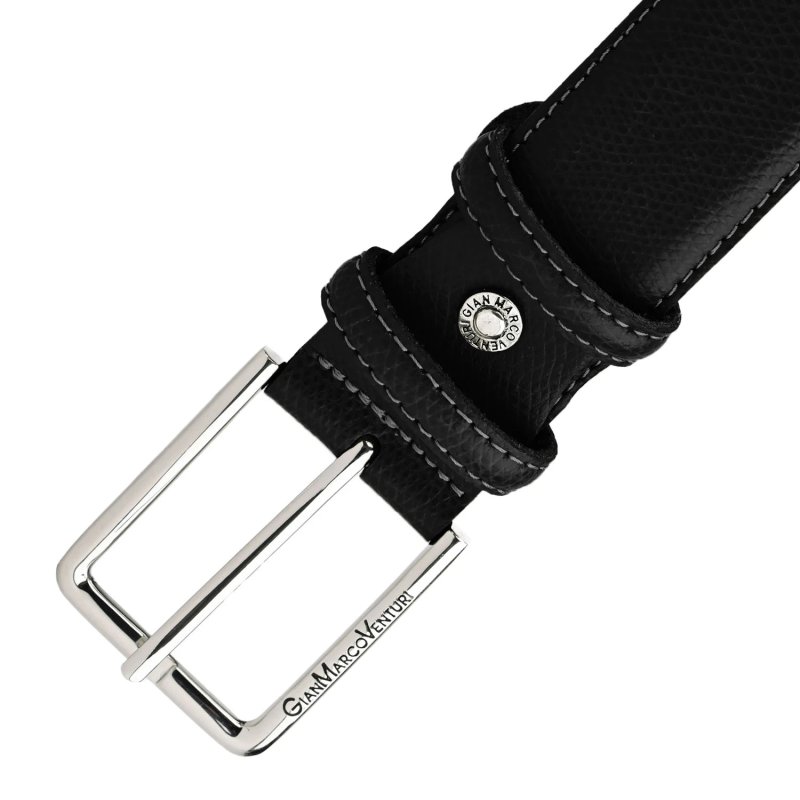 GIANMARCO VENTURI Genuine Leather Belt, Unisex for Men and Women, Made in Italy, Shortenable, 3.5 cm, With Box — view 27