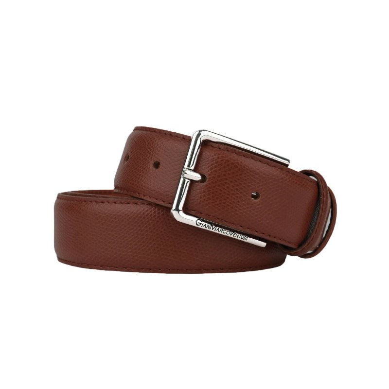 GIANMARCO VENTURI Genuine Leather Belt, Unisex for Men and Women, Made in Italy, Shortenable, 3.5 cm, With Box — view 32