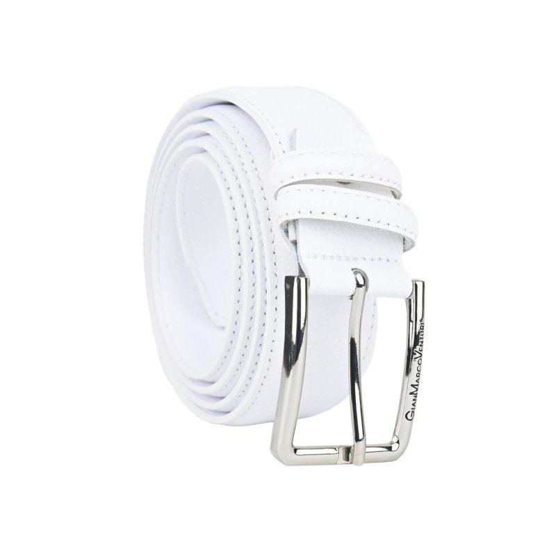 GIANMARCO VENTURI Genuine Leather Belt, Unisex for Men and Women, Made in Italy, Shortenable, 3.5 cm, With Box — view 49