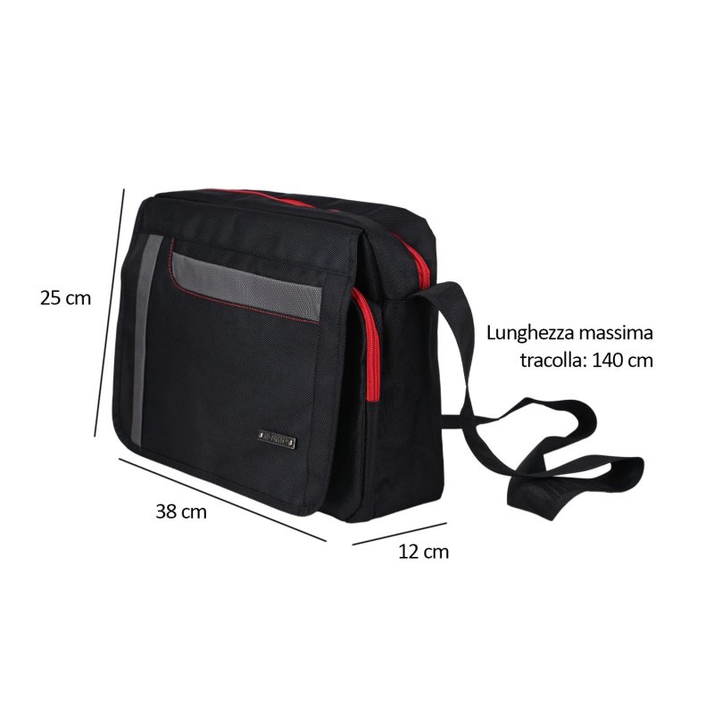 No Limits Kompakte Laptoptasche mit Zubehörtaschen, für Herren und Damen, PC-Tasche, Verstellbarer Schulterriemen — Detail