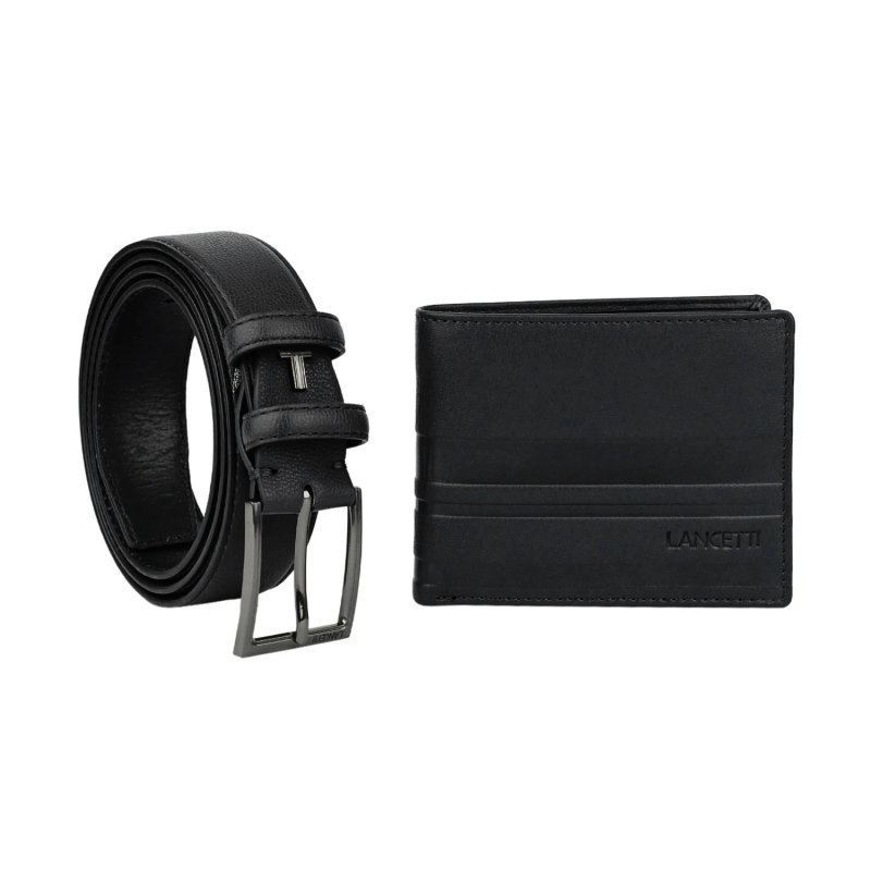 Lancetti Coffret Cadeau Homme, Ceinture Doublure Cuir et Extérieur PU, Portefeuille en Cuir Véritable — vue 8