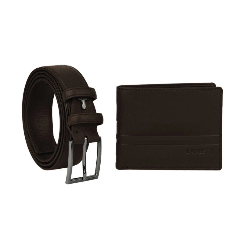 Lancetti Men's Gift Set: Belt with Genuine Leather Lining and PU Exterior, Genuine Leather Wallet — view 14