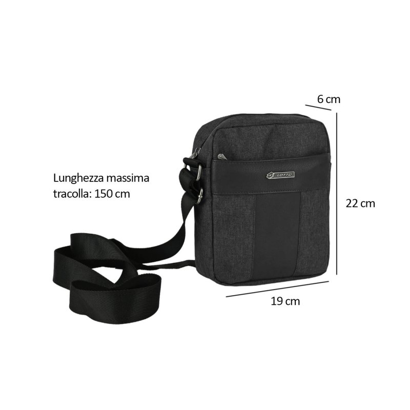 Lotto Bolso Bandolera para Hombre con Correa Ajustable, de Piel Sintética, Multibolsillo — vista 22
