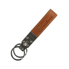 Conte Massimo Porte-Clés en Cuir Véritable, Languette à Coutures Apparentes et Double Anneau