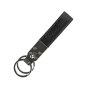 Conte Massimo Keyring In Genuine Leather, Tab With Visible Stitching and Double Ring — logo detail