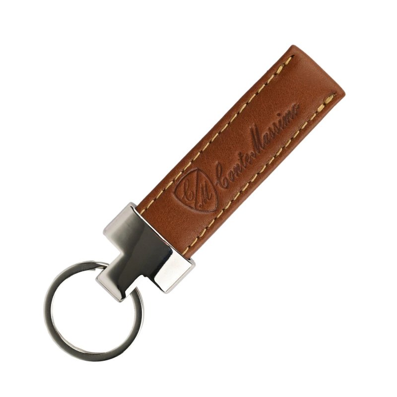 Conte Massimo Keyring in Genuine Leather, Tab With Visible Stitching — view 11