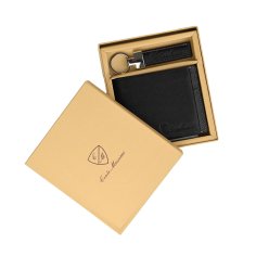 Conte Massimo, Geschenkbox Herren, Geldbörse mit Münzfach und Schlüsselanhänger aus echtem Leder, RFID-SCHUTZ 2