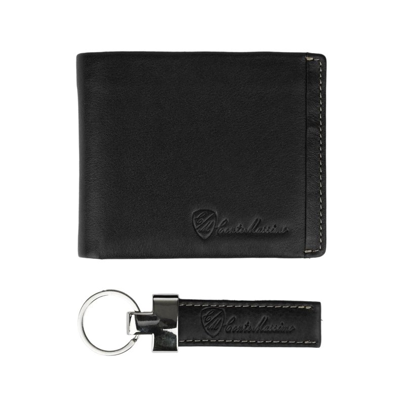 Conte Massimo, Coffret Cadeau Homme, Portefeuille avec Porte-Monnaie et Porte-Clés en Cuir Véritable, PROTECTION RFID — vue 9