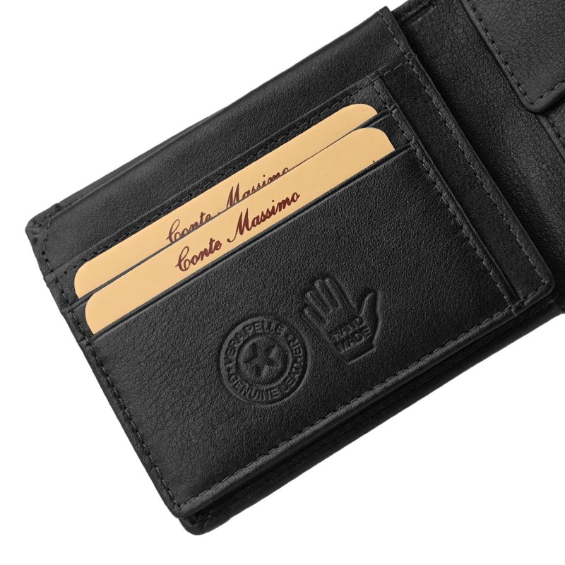 Conte Massimo, Men's Gift Set, Wallet with Coin Pocket and Keyring In Genuine Leather, RFID PROTECTION — view 12