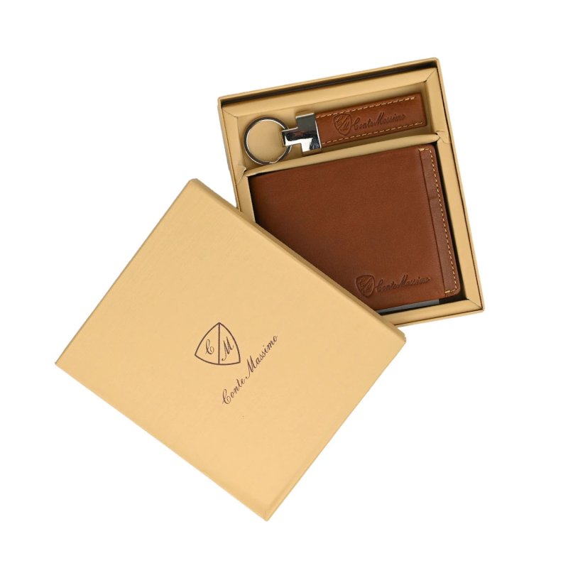 Conte Massimo, Men's Gift Set, Wallet with Coin Pocket and Keyring In Genuine Leather, RFID PROTECTION — view 15
