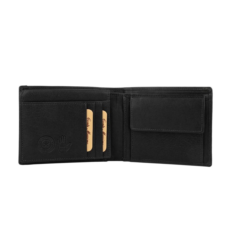 Conte Massimo, Herren-Brieftasche aus echtem Leder, mit Münzfach, RFID-SCHUTZ, Box — Logo-Detail