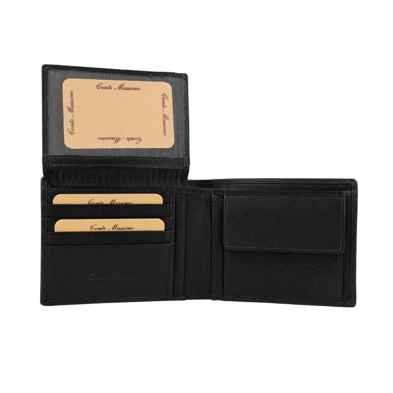 Conte Massimo, Herren-Brieftasche aus echtem Leder, mit Münzfach, RFID-SCHUTZ, Box — Ansicht 7