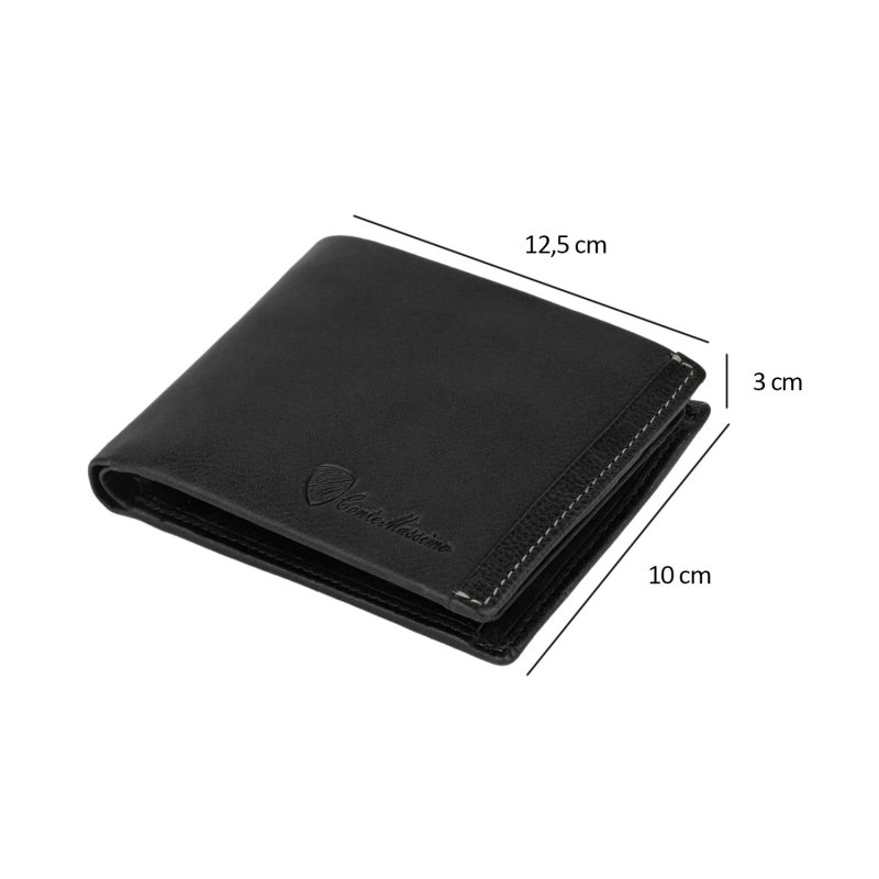 Conte Massimo, Herren-Brieftasche aus echtem Leder, mit Münzfach, RFID-SCHUTZ, Box — Ansicht 8