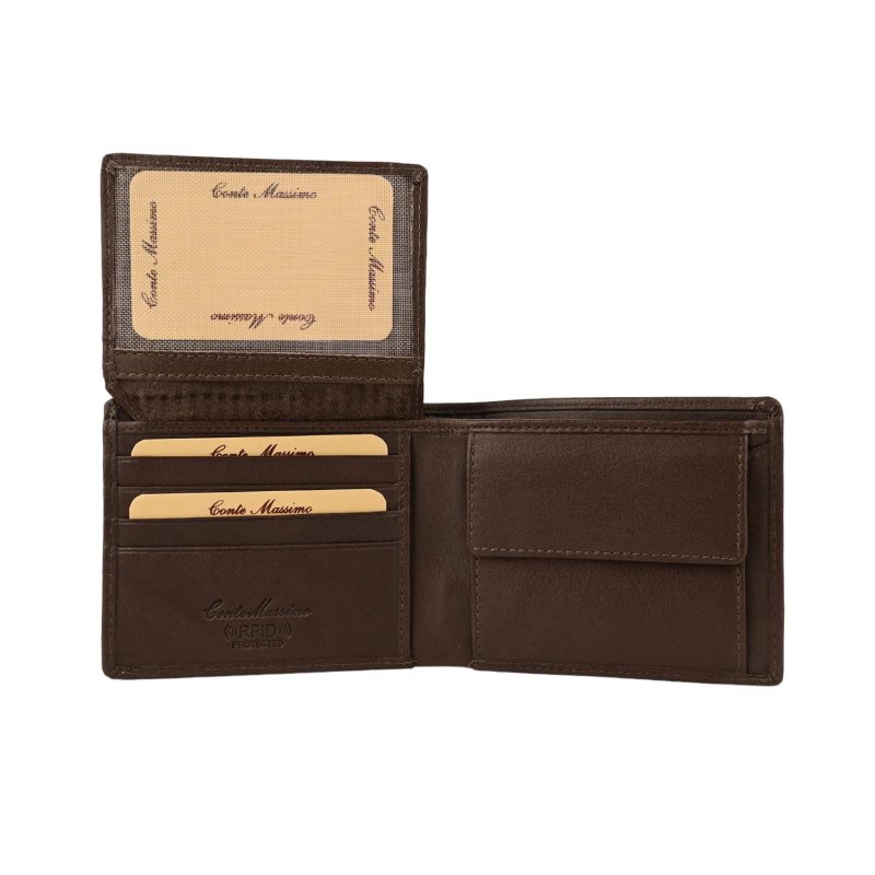 Conte Massimo, Herren-Brieftasche aus echtem Leder, mit Münzfach, RFID-SCHUTZ, Box — Ansicht 14