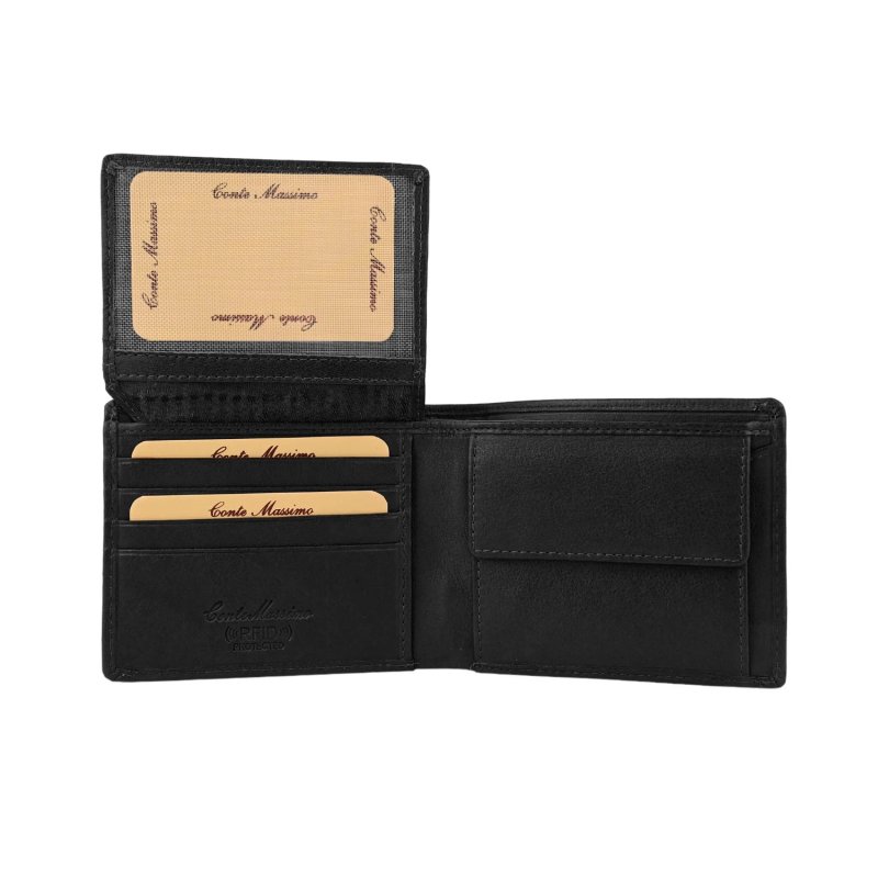 Conte Massimo, Cartera para Hombre en Piel Auténtica, con Monedero, PROTECCIÓN RFID, Caja — vista 17