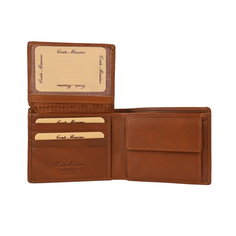 Conte Massimo, Herren-Brieftasche aus echtem Leder, mit Münzfach, RFID-SCHUTZ, Box — Ansicht 20
