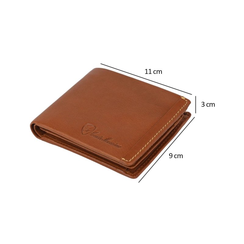 Conte Massimo, Herren-Brieftasche aus echtem Leder, mit Münzfach, RFID-SCHUTZ, Box — Ansicht 21
