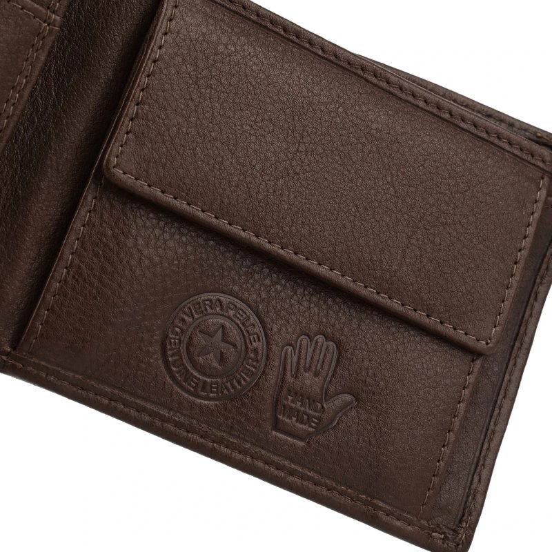 Conte Massimo, Men's Wallet in Genuine Leather, With Coin Pocket, RFID PROTECTION, Gift Box — inside