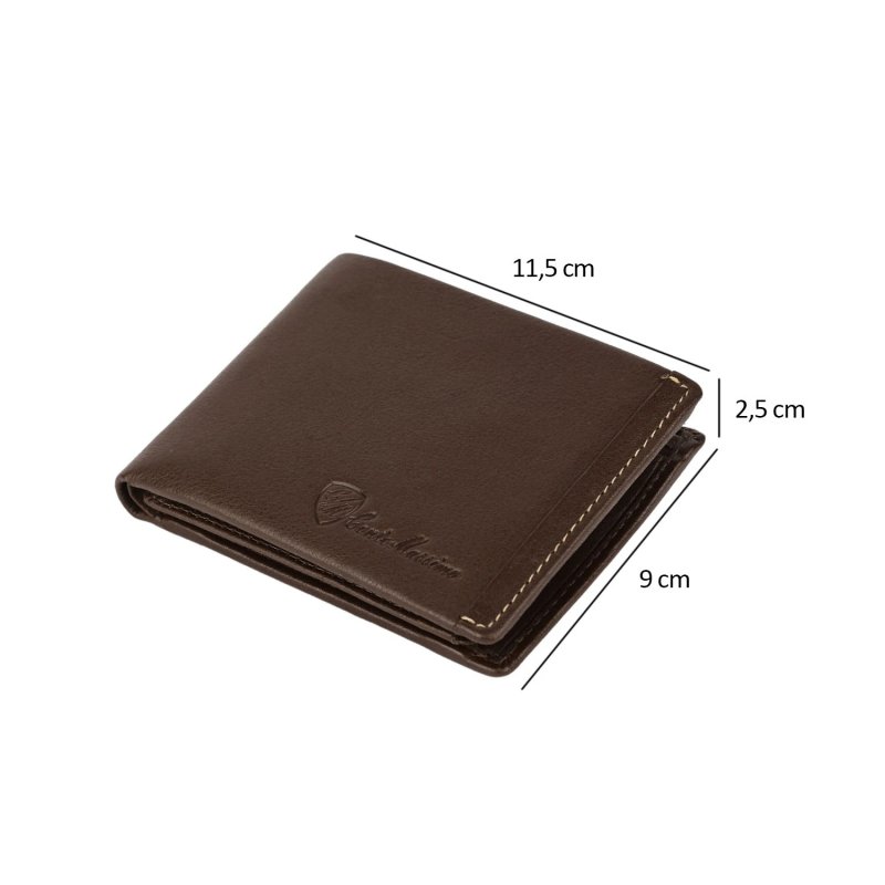 Conte Massimo, Cartera para Hombre en Piel Auténtica, con Monedero, PROTECCIÓN RFID, Caja — detalle del logotipo