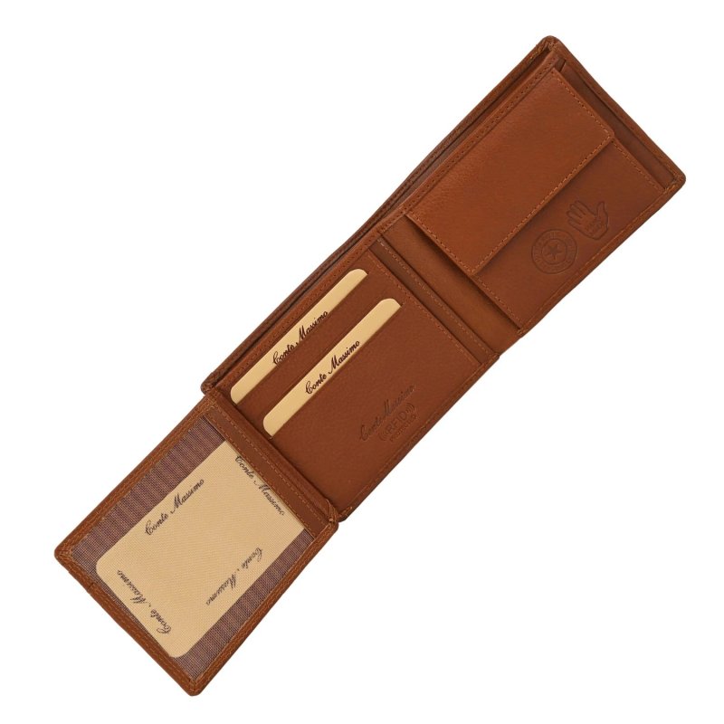 Conte Massimo, Men's Wallet in Genuine Leather, With Coin Pocket, RFID PROTECTION, Gift Box — view 15