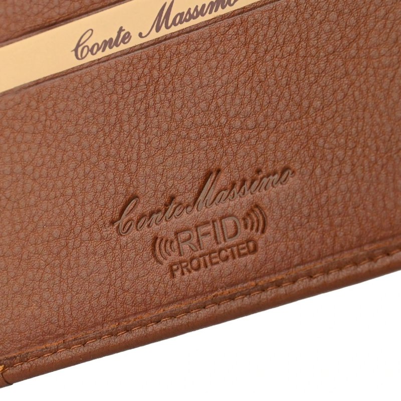 Conte Massimo, Herren-Brieftasche aus echtem Leder, mit Münzfach, RFID-SCHUTZ, Box — Ansicht 17