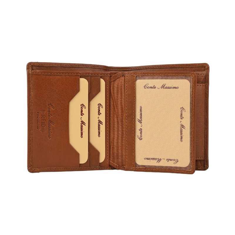 Conte Massimo Portefeuille Homme en Cuir Véritable, Vertical, Porte-Cartes, avec Poche à Monnaie, PROTECTION RFID, … — vue 14