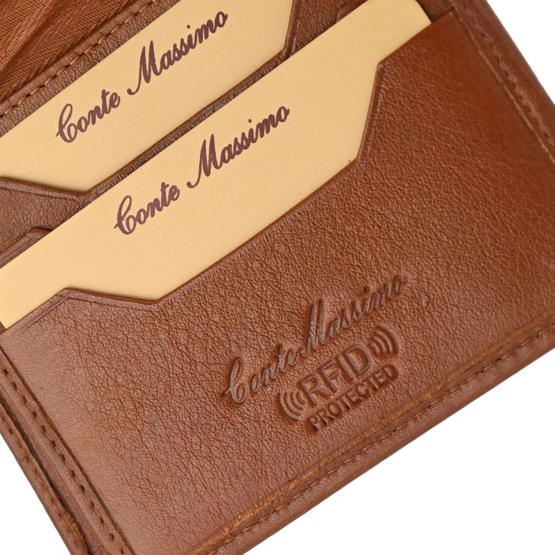Conte Massimo Men's Wallet in Genuine Leather, Vertical, Card Holder, With Coin Pocket, RFID PROTECTION, Gift Box — view 17
