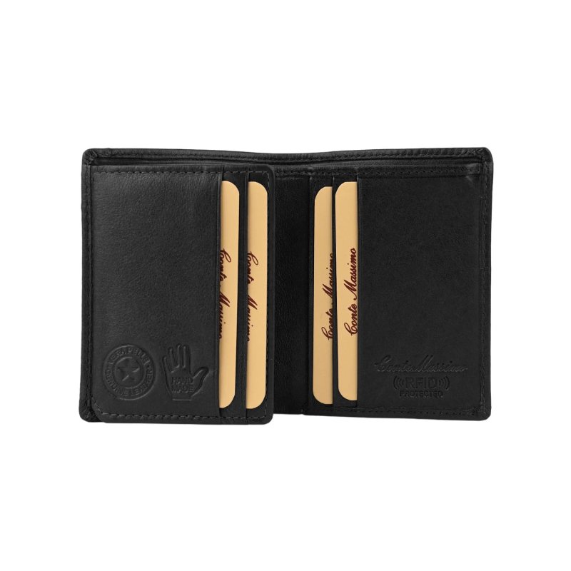 Conte Massimo Men's Wallet in Genuine Leather, Vertical, Card Holder, With RFID PROTECTION, Gift Box — view 9