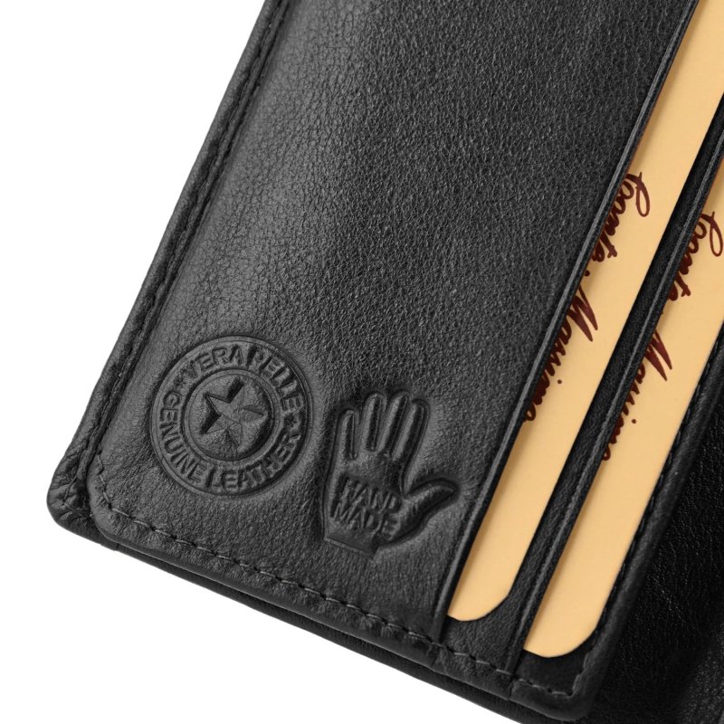 Conte Massimo Cartera de Hombre en Piel Auténtica, Vertical, Tarjetero, con PROTECCIÓN RFID, Caja — vista 14