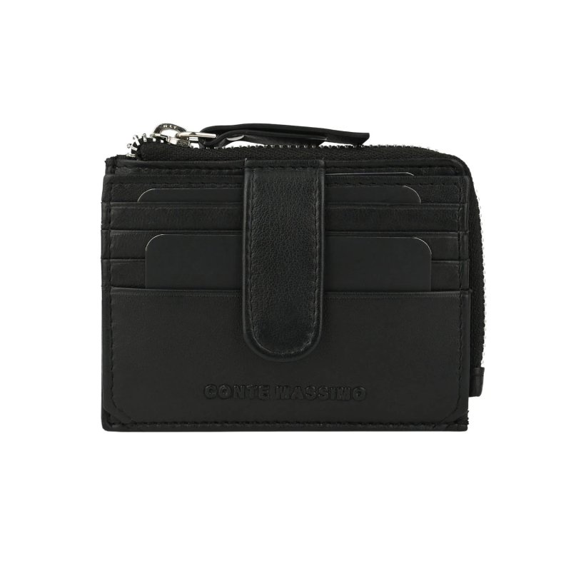 Conte Massimo Card Holder in Genuine Leather, Card and Banknote Holder, Slim and Minimalist, With Box 10PL